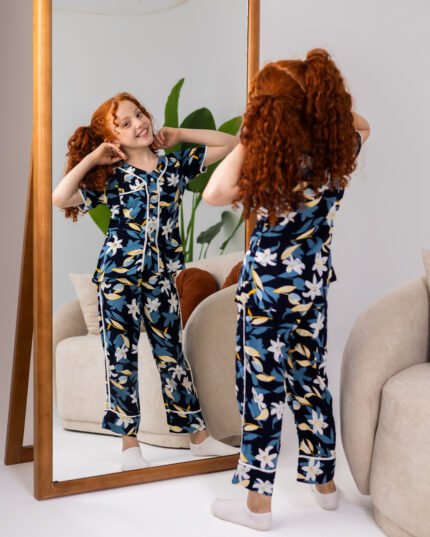 Princess’s Bright Floral Cotton Pajamas